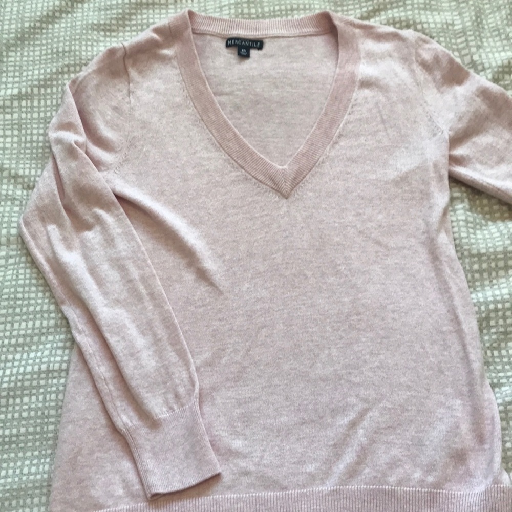 Never worn J Crew Pink VNeck Sweater